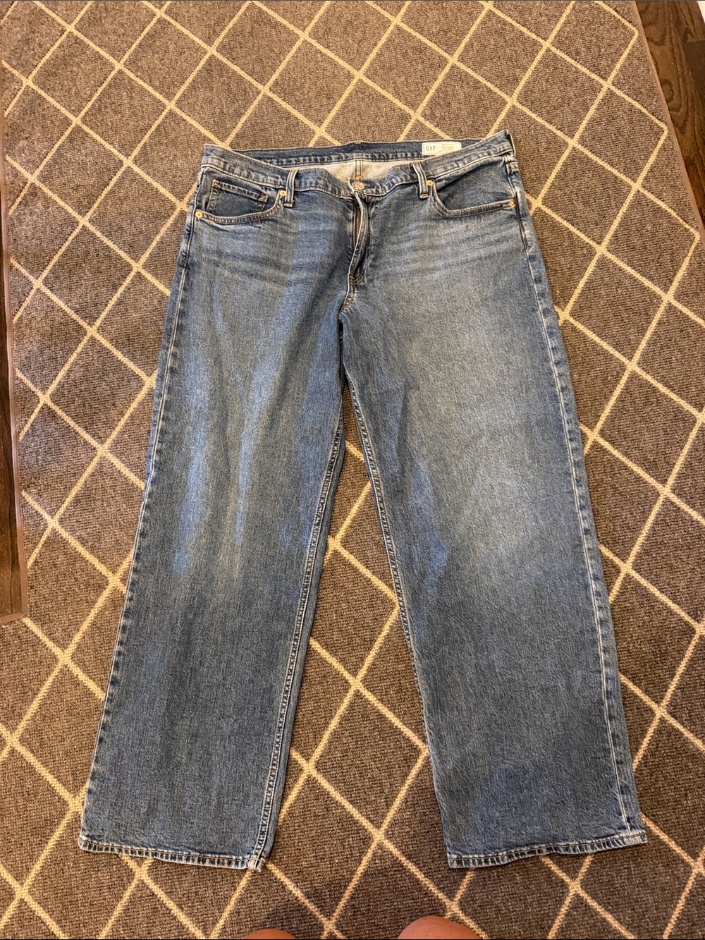 Like New Gap 90s Loose Liw Rise Straight Fit Blue Denim Jeans